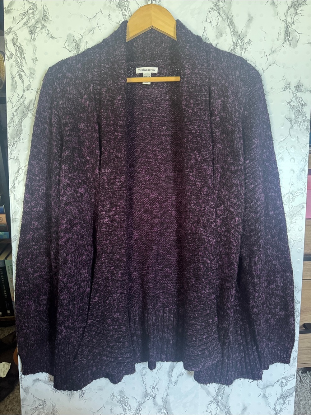 Croft & Barrow Cardigan Black Purple Size 1X